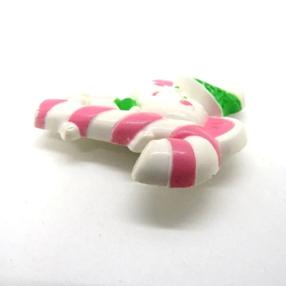 Vintage Avon Christmas Mouse Brooch Pin Candy Cane‎ Green Hat Pink White Holiday